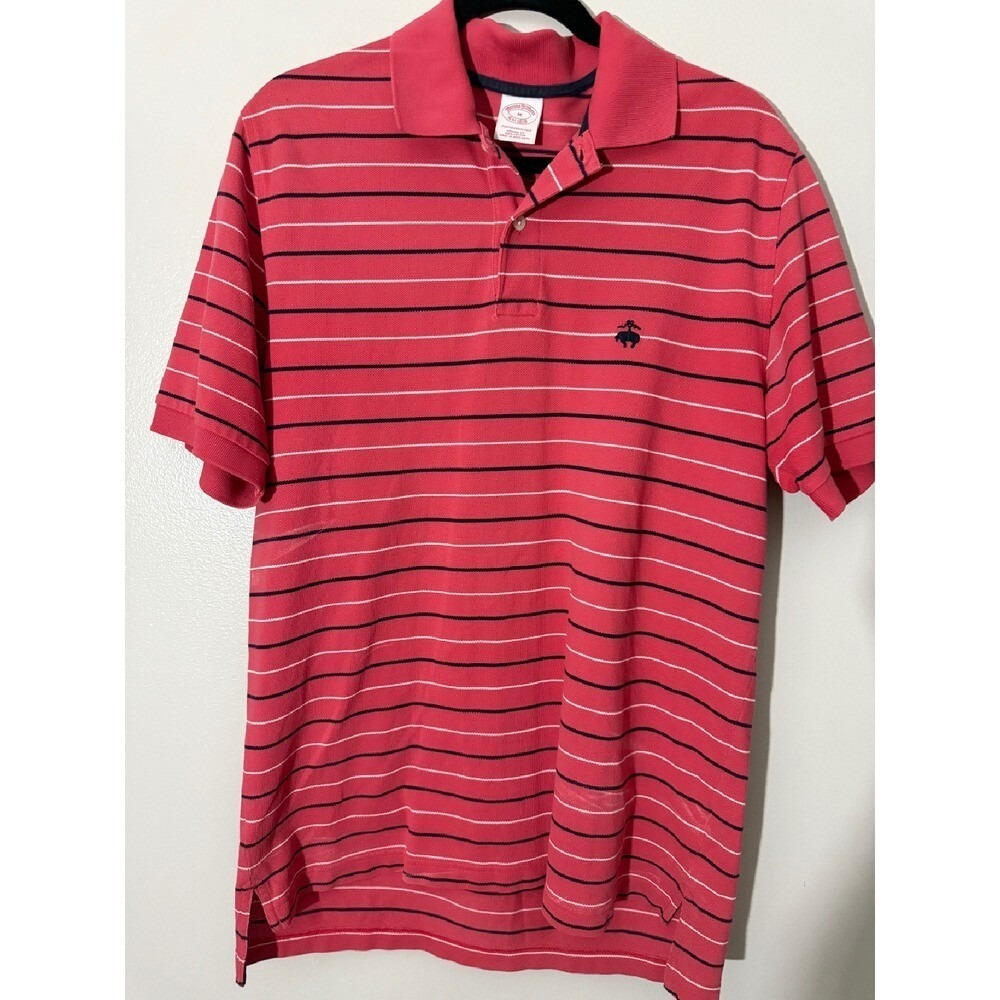 Brooks Brothers Polo Shirt Striped Performance Golf Casual Top Medium